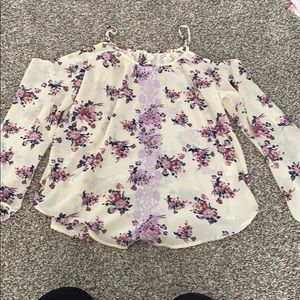 Rewind floral cold shoulder shirt